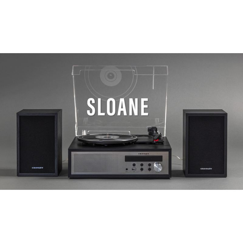Crosley Sloane Shelf System Vinyl Record Player - Black