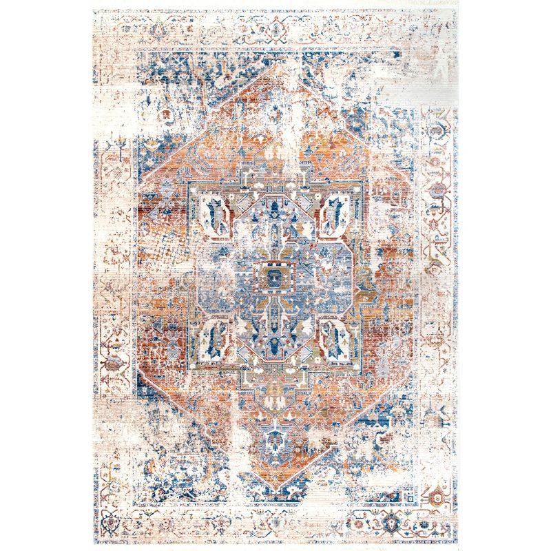 Nuloom Harriet Oriental/Persian 4x6 Indoor Area Rug for Living Room Bedroom Dining Room Kitchen, Ivory/Multicolor