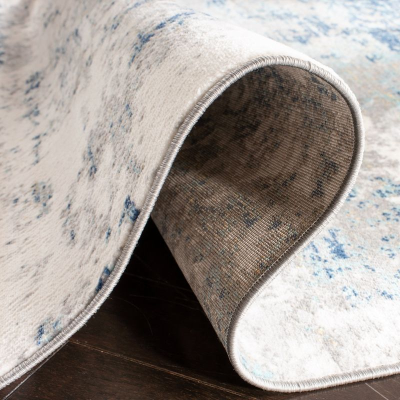 Brentwood BNT822 Power Loomed Area Rug - Light Grey/Blue - 3'x3' - Safavieh.