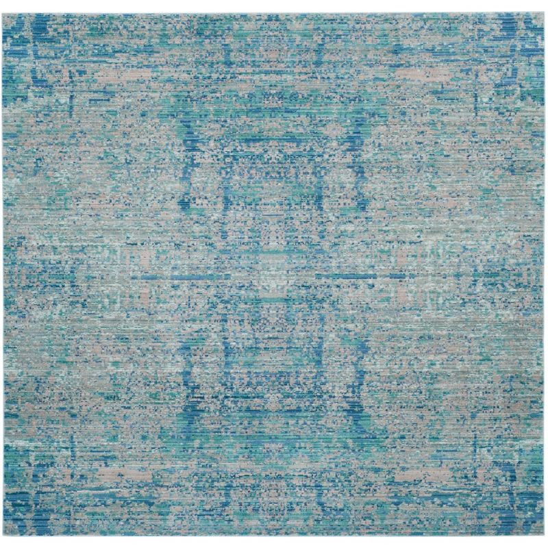 Mystique MYS971 Power Loomed Area Rug - Light Blue/Multi - 6'7"x6'7" - Safavieh.