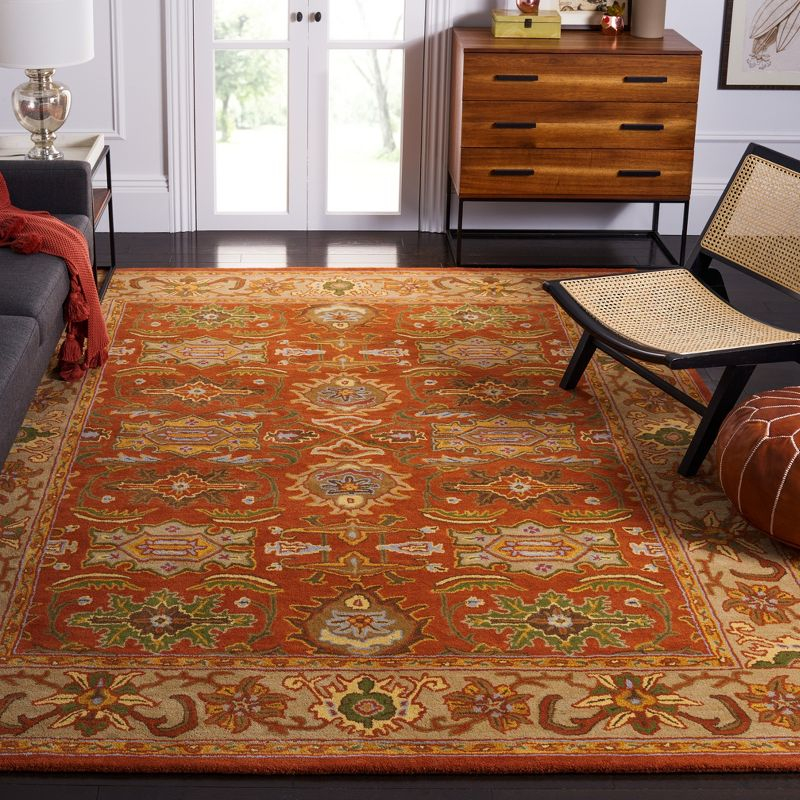 Heritage HG734 Handmade Area Rug - 7'6"x9'6" - Rust/Beige - Safavieh