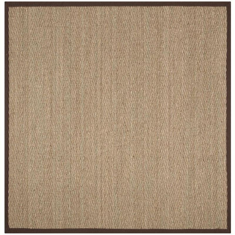 Natural Fiber NF115 Power Loomed Indoor Area Rug - Natural/Dark Brown - 6'x6' - Safavieh