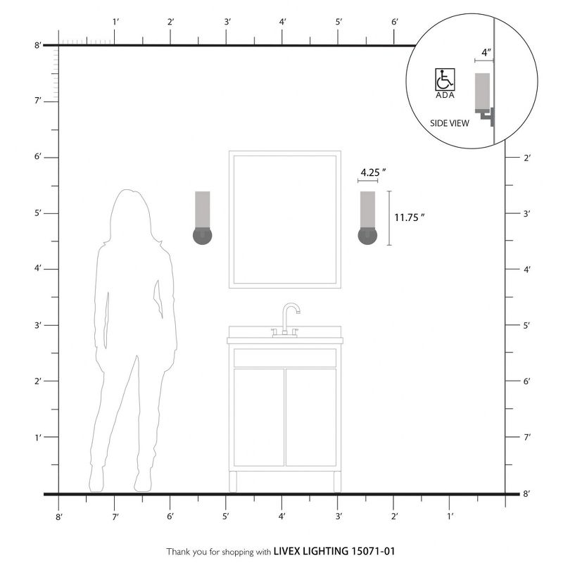 Livex Lighting Aero 1 - Light Sconce in  Antique Brass