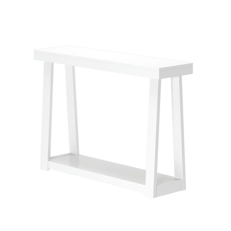 Plank+Beam 46" Solid Wood Console Table with Storage, Sofa Table with Shelf, Narrow Entryway Table for Hallway, White