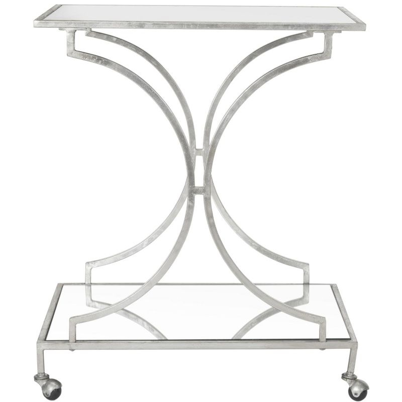 Ignatius Bar Cart - FOX2555A - Silver/Mirror - Safavieh