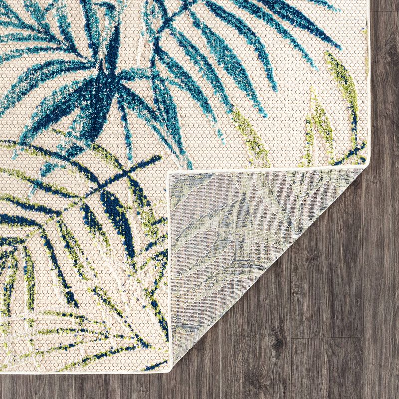 World Rug Gallery Bahama Palm Frond Floral Indoor/Outdoor Area Rug - Multi 5' x 7'