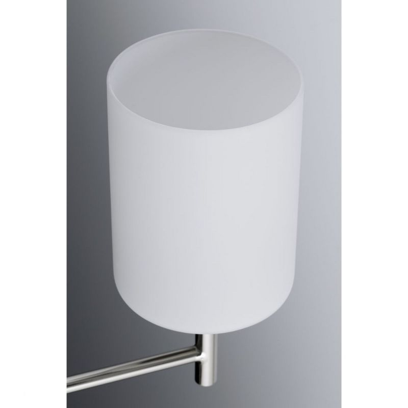 Progress Lighting Replay 9-Light Two-Tier Chandelier, Brushed Nickel, White Glass Shade Collection