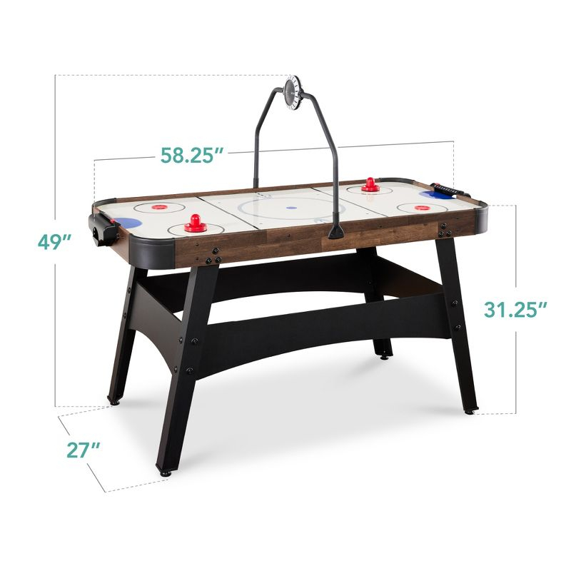 Best Choice Products 54in Air Hockey Game Table w/ LED Lights, Scoreboard, Powerful Motor - Walnut
