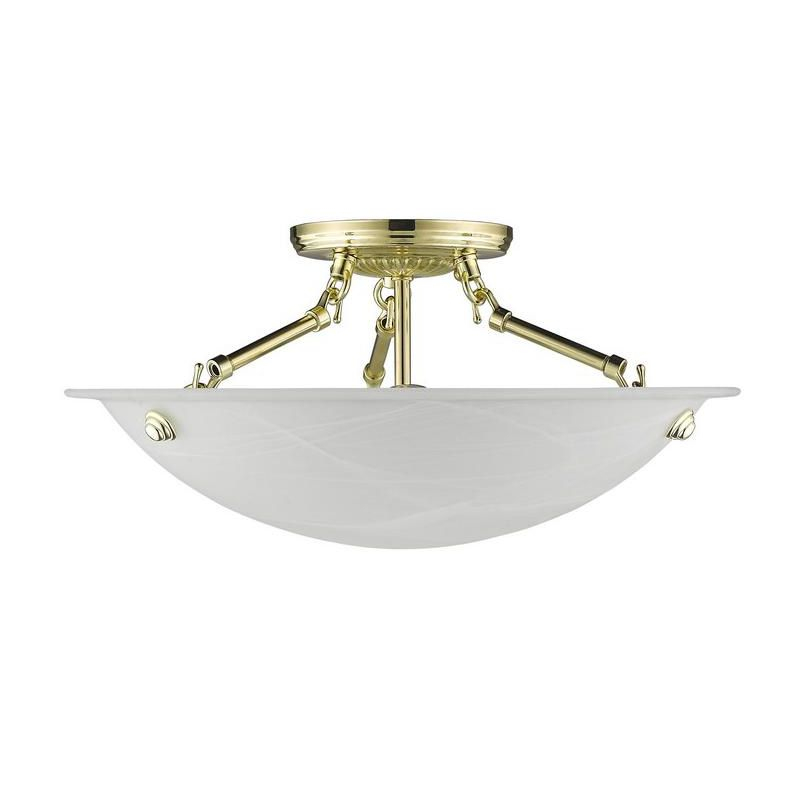 Livex Lighting Oasis 3 - Light Flush Mount in  Polished Brass