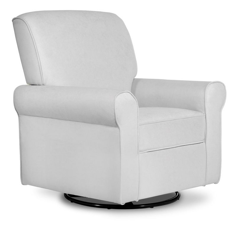 Evolur London Upholstered 360 Swivel Rocker, Misty Grey