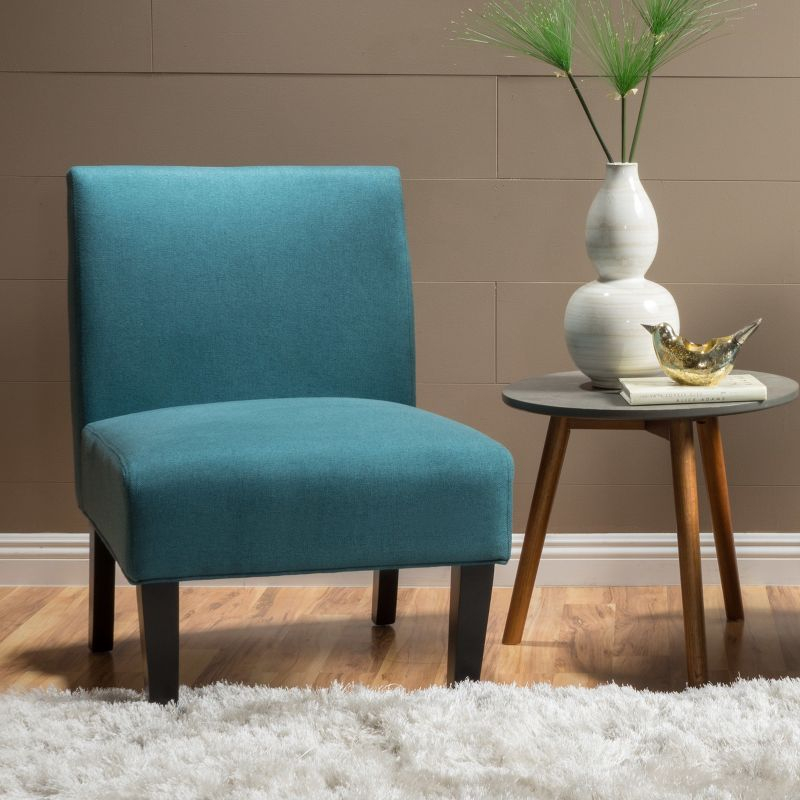 Kassi Accent Chair Dark Teal - Christopher Knight Home: Upholstered Rubberwood, Contemporary Style