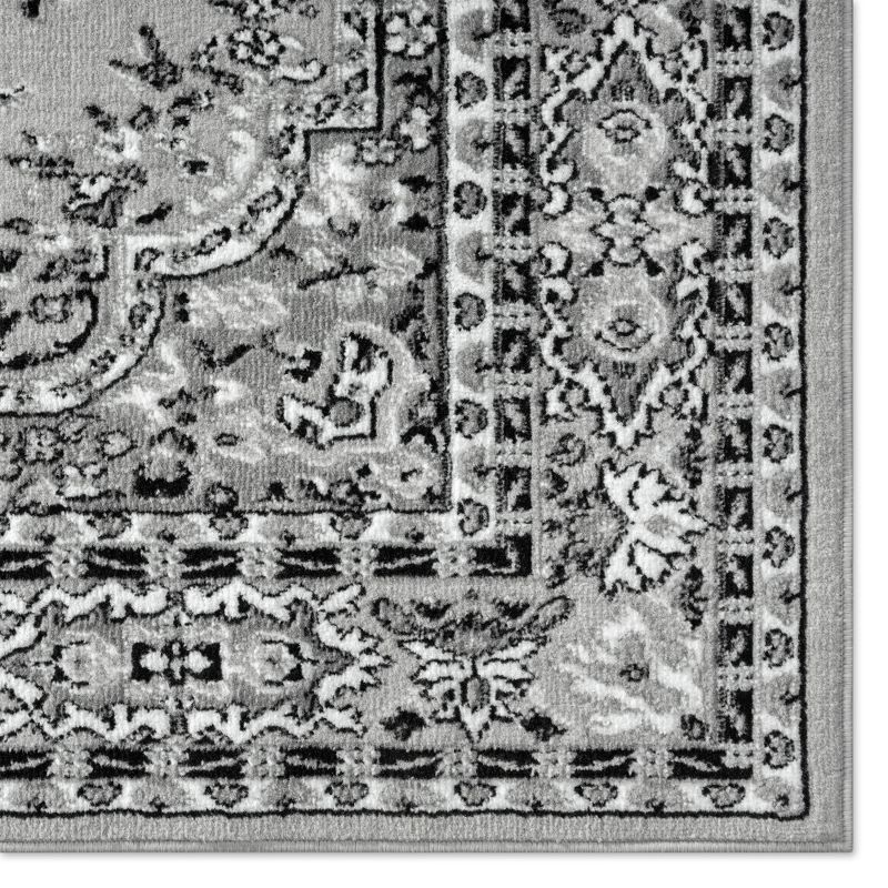 Home Dynamix Ariana Ksara Traditional Medallion Border Area Rug, Grey/Black, 3-Piece Set