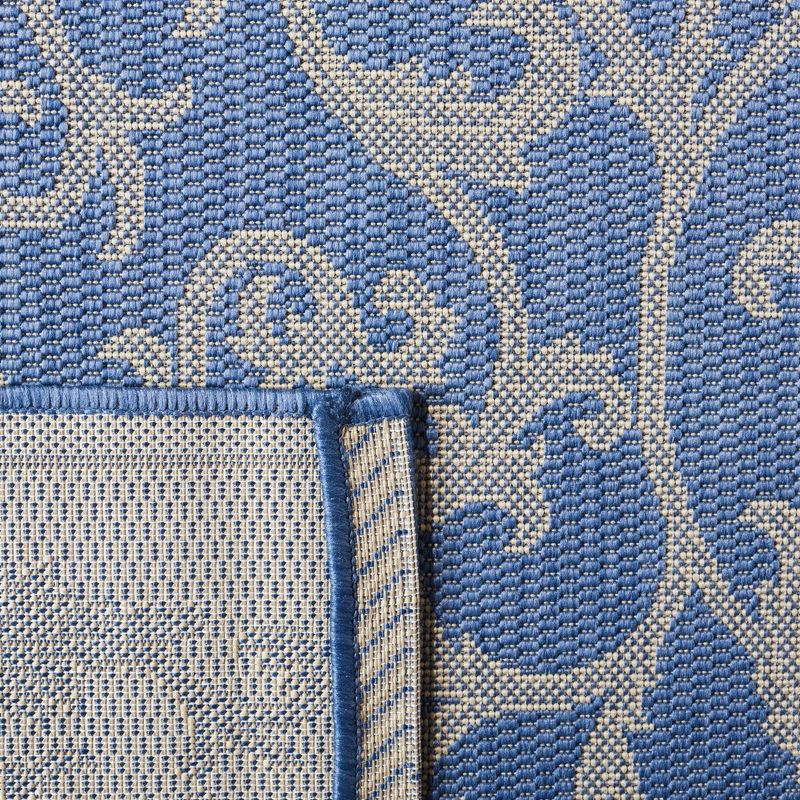 Courtyard CY2653 Power Loomed Indoor and Outdoor Accent Rug - Blue/Natural - 2'x3'7" - Safavieh