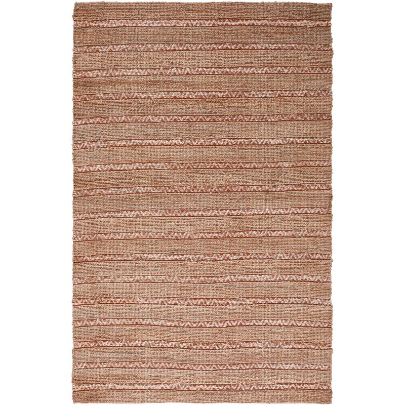Natural Fiber NFB655 Power Loomed Area Rug - Rust/Natural - 4'x6' - Safavieh.