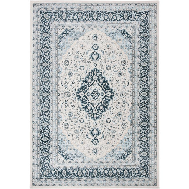 Isabella ISA919 Power Loomed Indoor Accent Rug - Cream/Dark Blue - 4'x6' - Safavieh