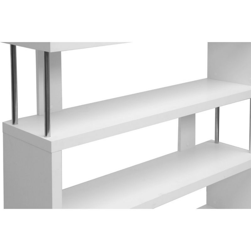 75.5" Barnes Six Shelf Modern Bookshelf White - Baxton Studio: Farmhouse Style, Wood Composite, 6-Tier Storage