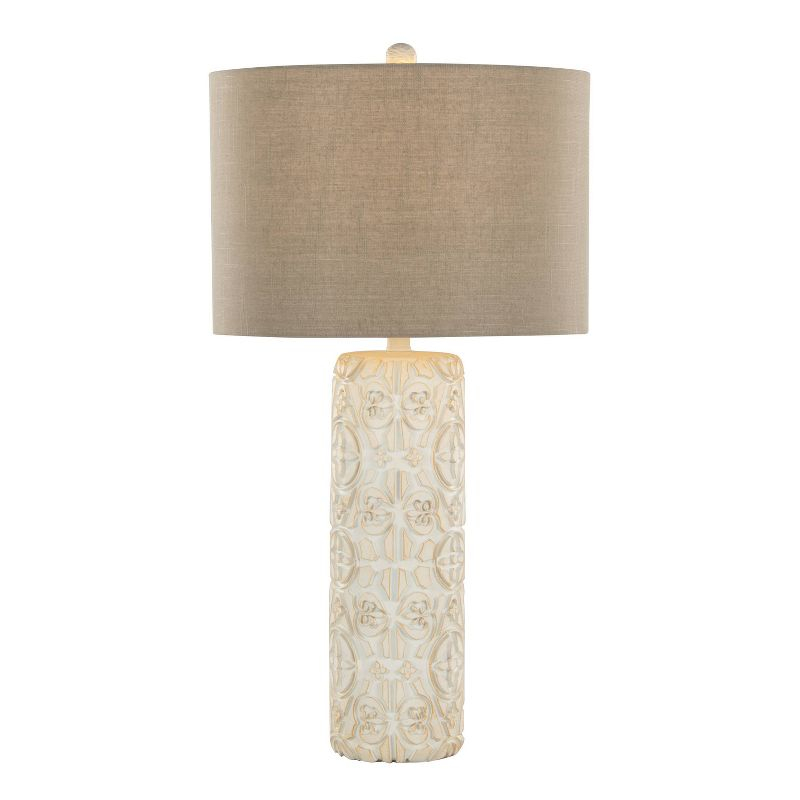 LumiSource (Set of 2) Charlotte 30" Contemporary Polyresin Table Lamps Brushed Taos Brown with Beige Linen Shade from Grandview Gallery: UL Listed