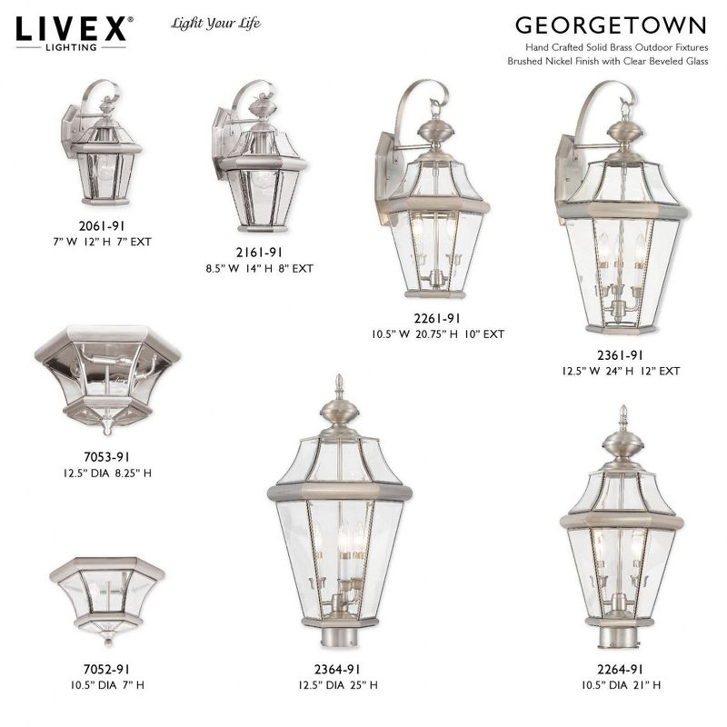 Livex Lighting Georgetown 3 - Light Wall Light in  Brushed Nickel