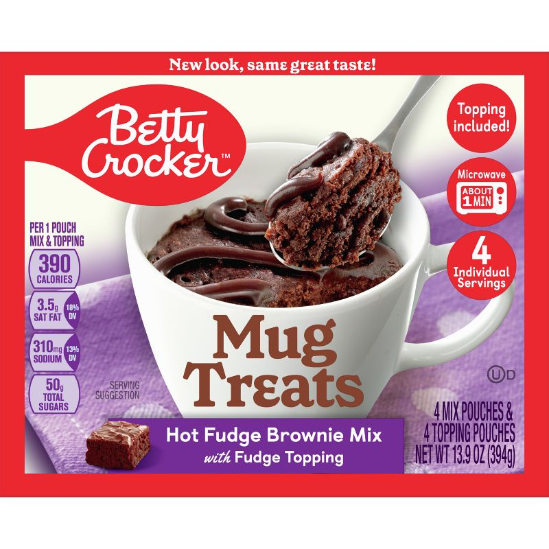 Betty Crocker Mug Treats Hot Fudge Brownie Cake Mix - 13.9oz/4ct