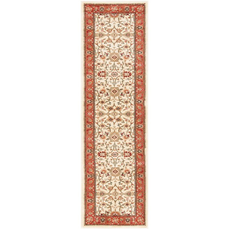 Lyndhurst LNH212 Power Loomed Runner Rug - Ivory/Rust - 2'3"x8' - Safavieh