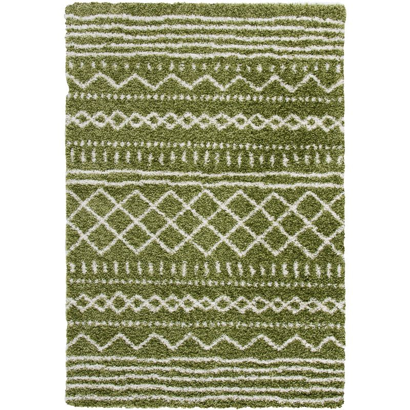 Arizona Shag ASG741 Power Loomed Indoor Area Rug - Green/Ivory - 5'1"x7'6" - Safavieh