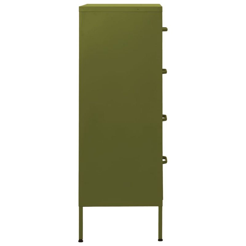 vidaXL Chest of Drawers Olive Green 31.5Inchx13.8Inchx40Inch Steel