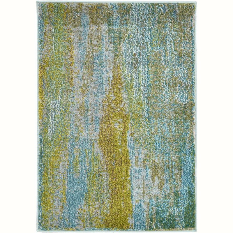 Unique Loom 2' 2 x 3' 1 Jardin Lilly Turquoise Area Rug