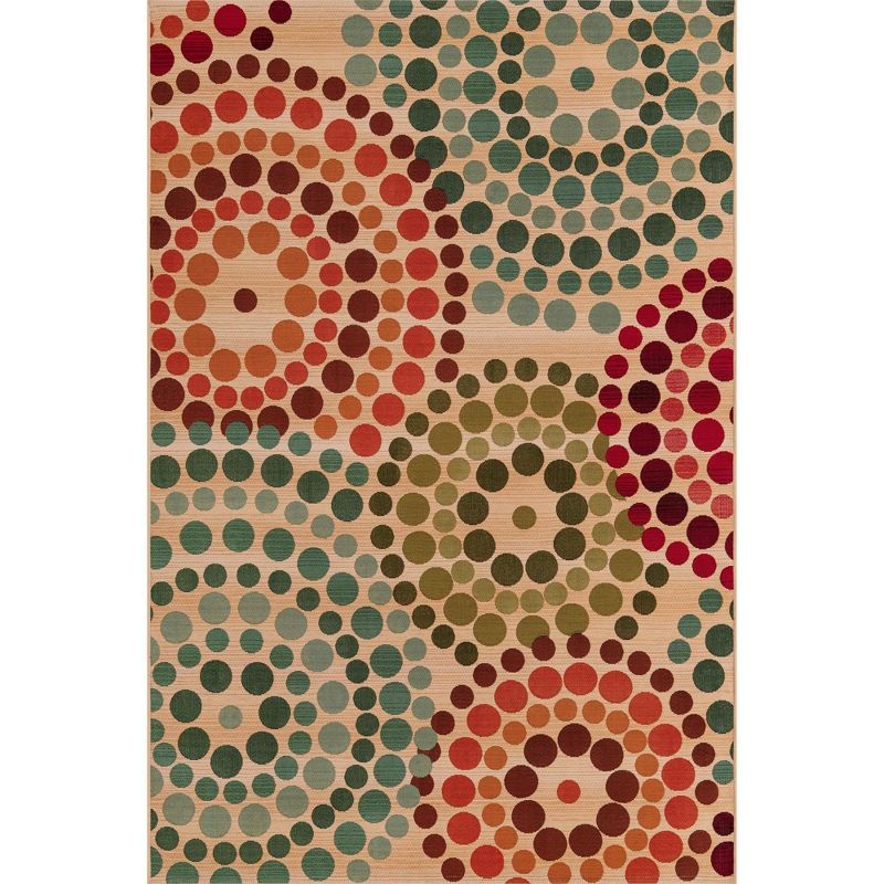 Unique Loom 5' 3 x 8' 0 Beige Outdoor Modern Spark Area Rug