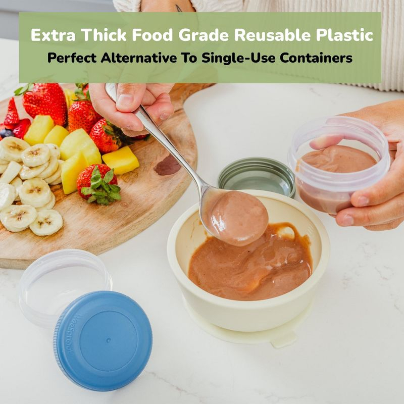 WeeSprout Leakproof Baby Food Storage, Small Plastic Containers with Lids - 4oz, Variety Matte, Set of 12