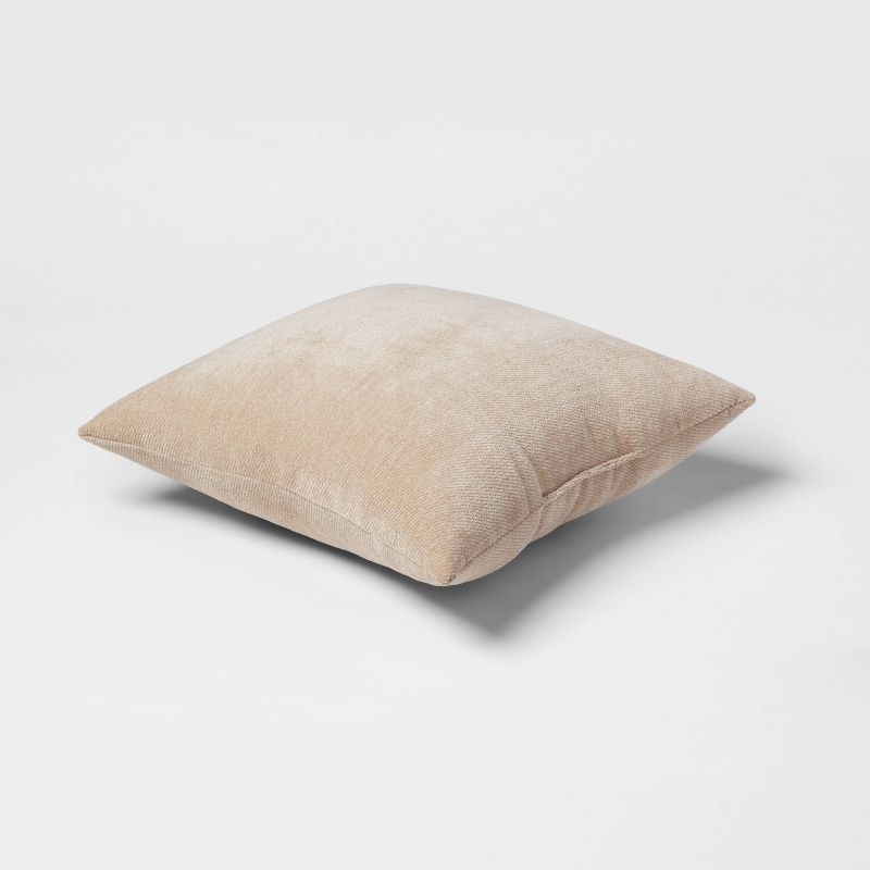 2pk Chenille Square Throw Pillows Neutral: Soft, Indoor Decorative Cushions - Threshold™