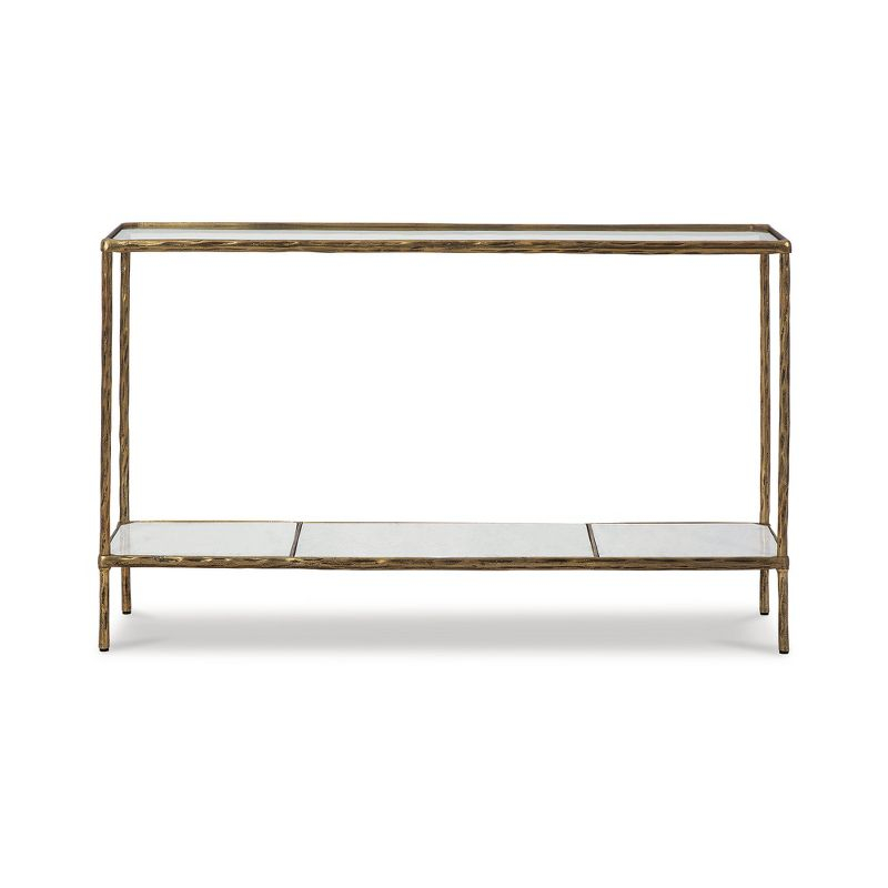 Signature Design by Ashley Casual Ryandale Console Sofa Table, Antique Brass Finish