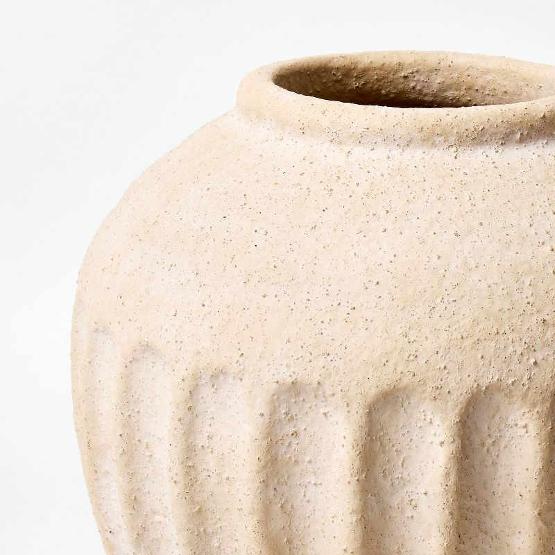 Short Carved Ceramic Vase - Threshold™ designed with Studio McGee: 6.75" Terracotta Tabletop Decor