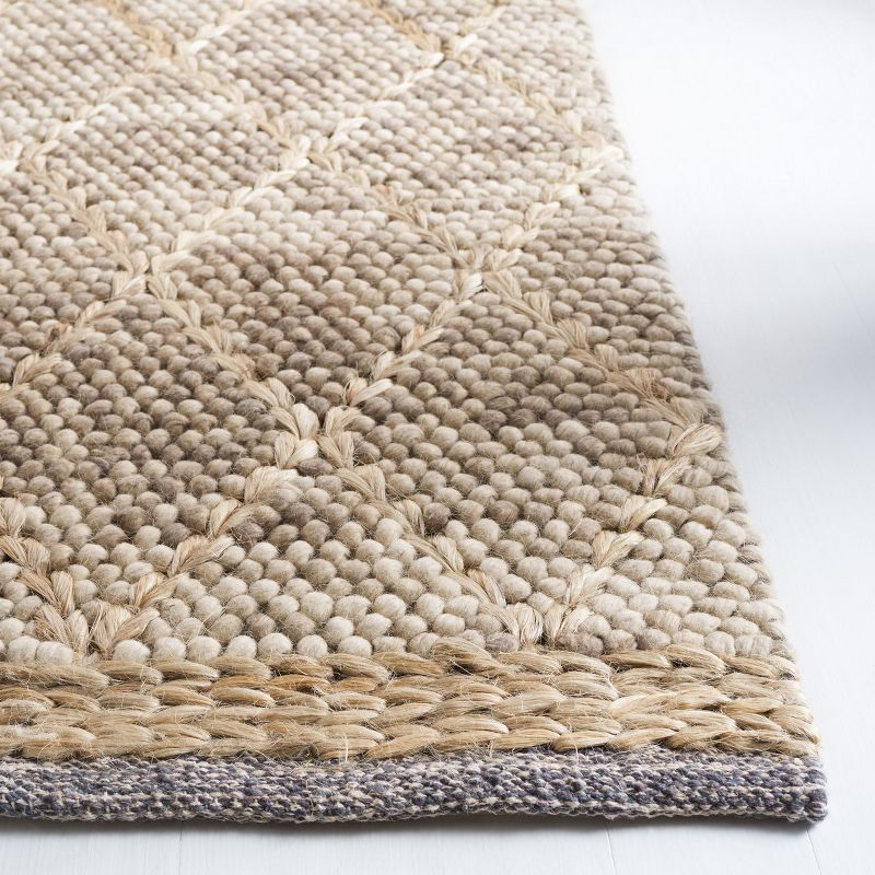Natura NAT223 Hand Woven Indoor Area Rug - Brown/Natural - 6'x6' - Safavieh