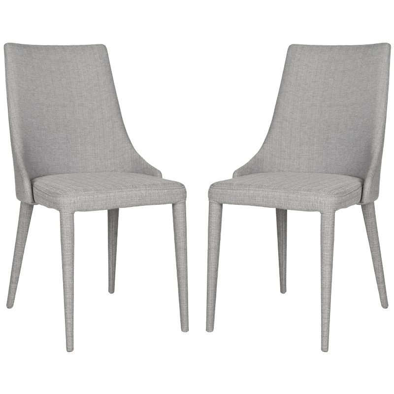 Summerset 19" H Leather Side Chair (Set of 2) - FOX2014 - Grey - Safavieh Couture