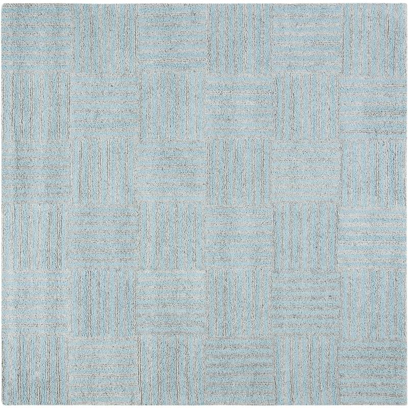 Abstract ABT602 Handmade Indoor Area Rug - Blue/Grey - 6'x6' - Safavieh