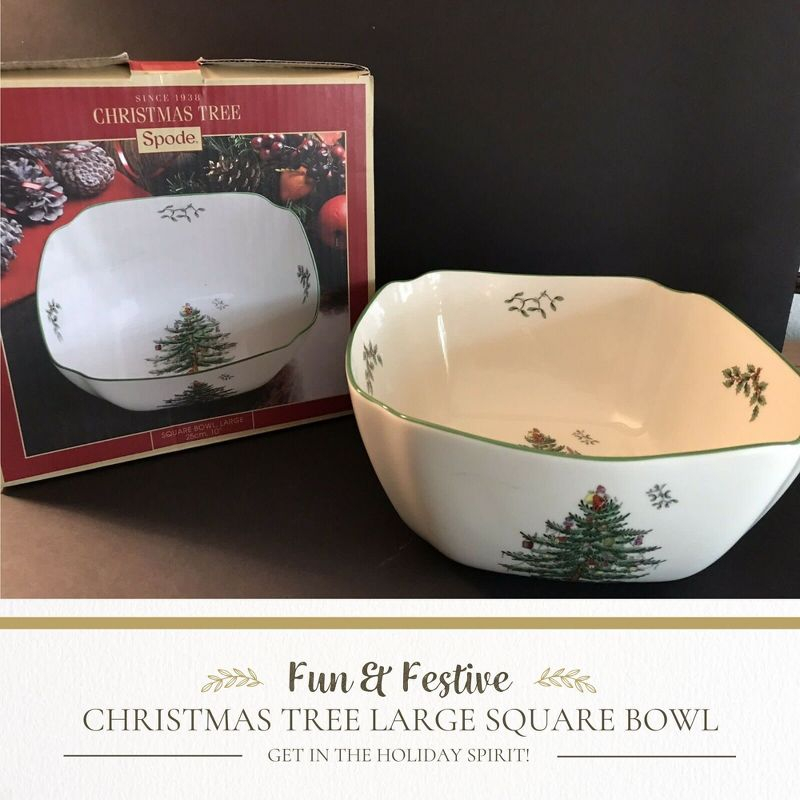 Spode Christmas Tree Large Square Serving Bowl - 10 Inch