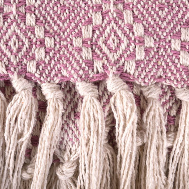 50"x60" Diamond Stitched Throw Blanket Rose - Design Imports: Cotton, Hypoallergenic, Woven Couch Accessory