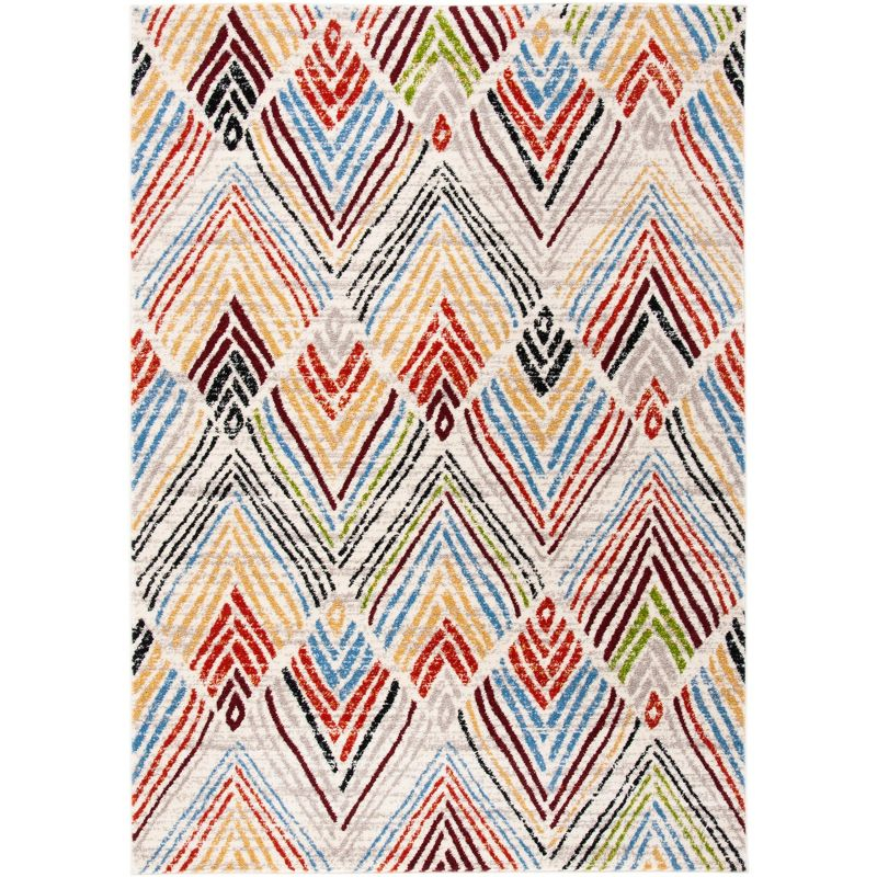 Amsterdam AMS110 Power Loomed Indoor Area Rug - Ivory/Red - 5'1"x7'6" - Safavieh