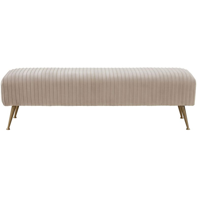 Salome Upholstered Bench - KNT7041 - Almond/Antique Brass - Safavieh Couture