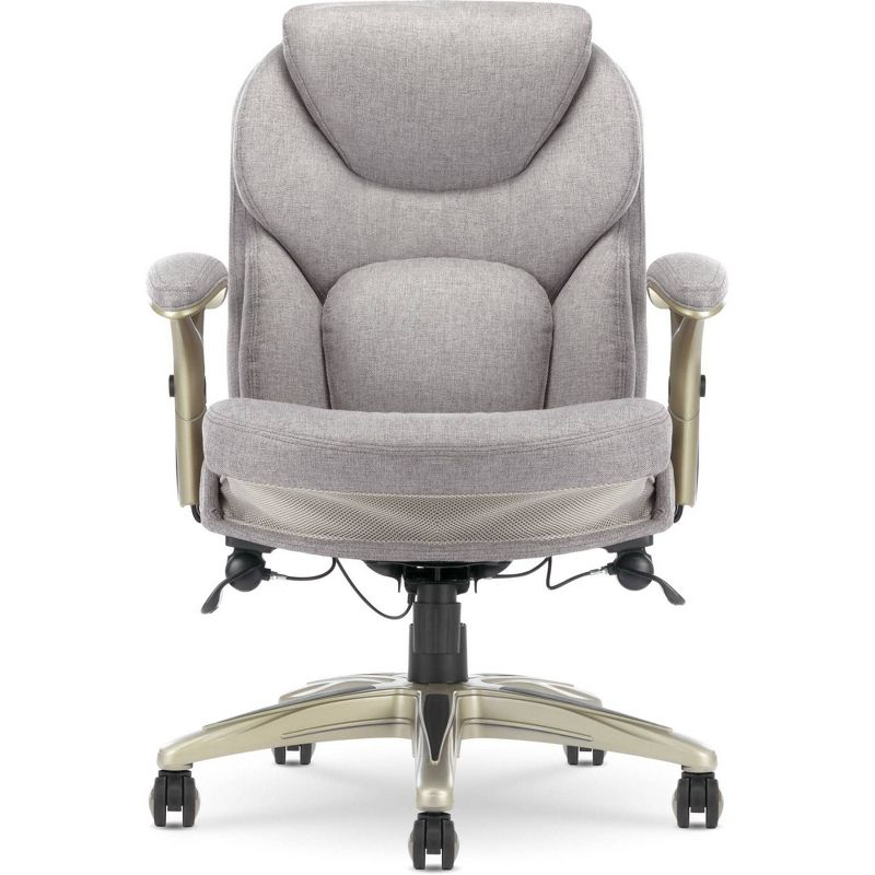 Works Executive Office Chair Light Gray : Serta, Ergonomic, Pneumatic Height Adjustment, Bonded Leather