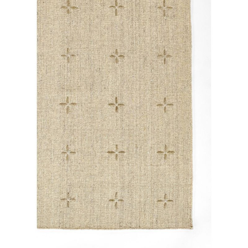 Momeni 3'6"x5'6" Oliver Cross Handloomed Area Rug Natural: Geometric Wool & Polyester, Low Pile, Indoor Rectangle Rug
