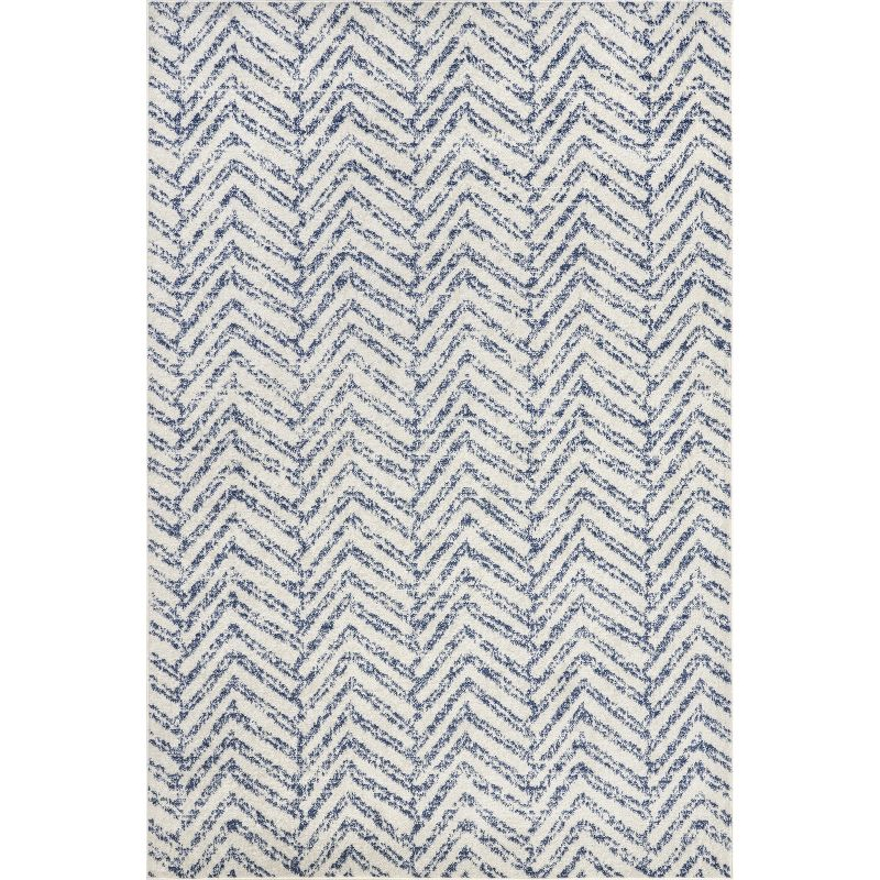 Nuloom Rosanne Chevron 7x9 Indoor Area Rug for Living Room Bedroom Dining Room Kitchen, Blue/Ivory