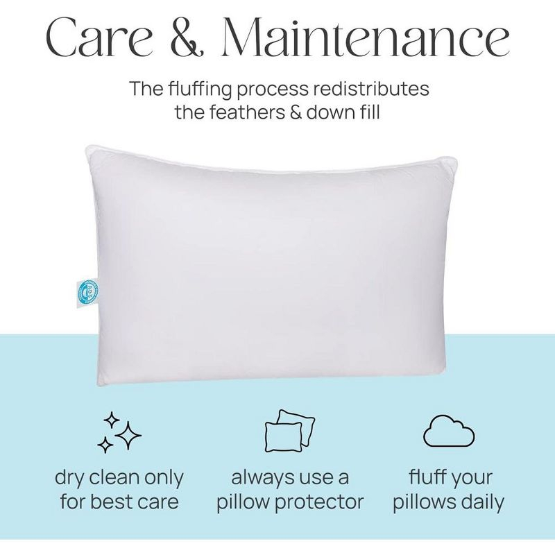 East Coast Bedding Pure Dream Firm Goose Down Feather Pillow, Queen Size, Pack of 1