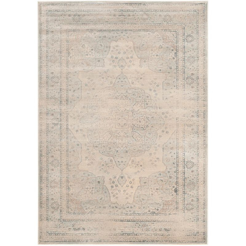 Vintage VTG158 Power Loomed Area Rug - Light Blue/Cream - 5'3"x7'6" - Safavieh.