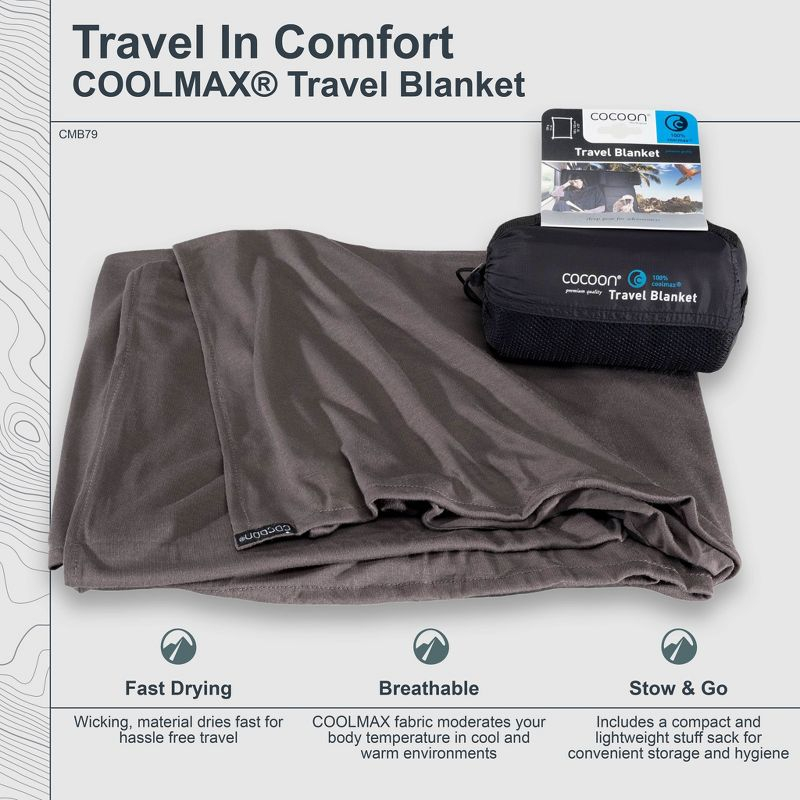 COCOON - Premium - COOLMAX Travel Blanket - Charcoal