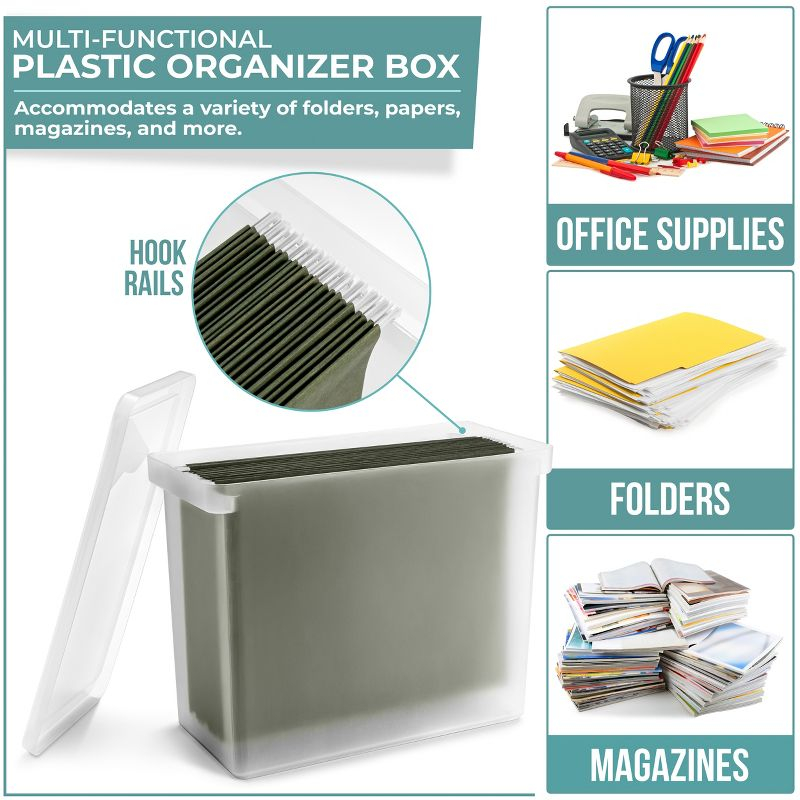 Sorbus Stationery File Box - Binder & Notebook Bin with Lid
