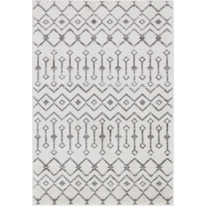 Unique Loom 4' 1 x 6' 1 Rectangle Moroccan Trellis Ivory Area Rug
