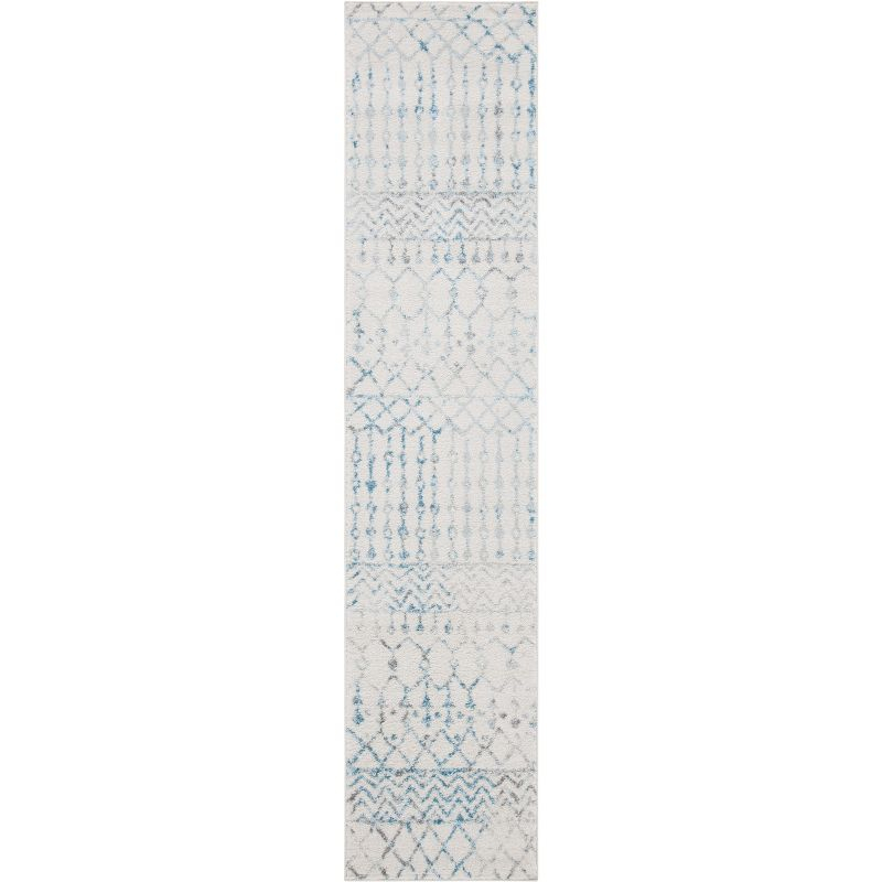 Tulum TUL270 Power Loomed Accent Rug - Ivory/Turquoise - 2'x5' - Safavieh.