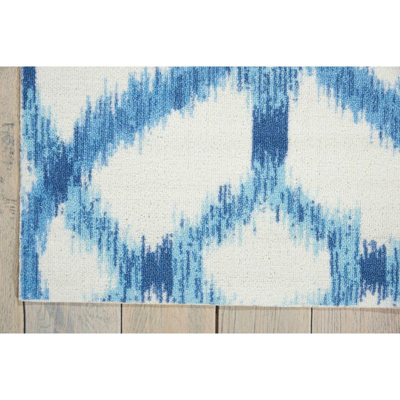 Waverly Sun & Shade "Izmir Ikat" Aegean Indoor/Outdoor Area Rug by Nourison SND05 5'3" x 5'3"
