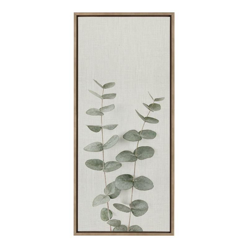 Kate and Laurel Sylvie Eucalyptus Botanical II Framed Canvas by The Creative Bunch Studio, 18x40, Gold